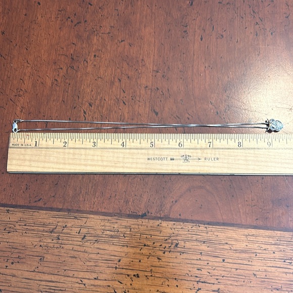 Sterling Silver 14K Gold Diamond Owl Pendant Box Chain Necklace - Picture 6 of 10